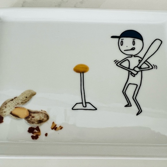 2 plates- Crate and Barrel CB2 stick figure appetizer plates - Picture 2 of 2